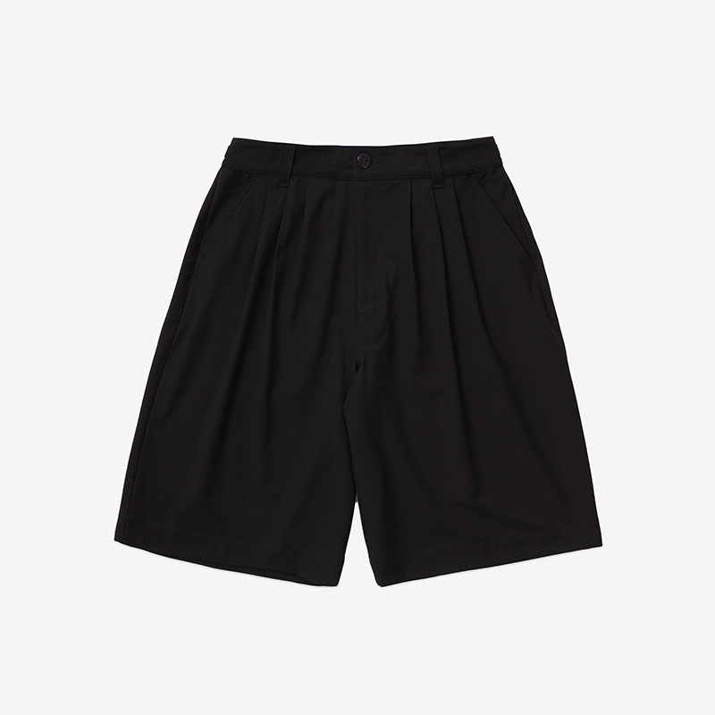 SCRT(エスシーアールティー/スクリーンテスト)/ The Triple Pleat Shorts -BLACK-