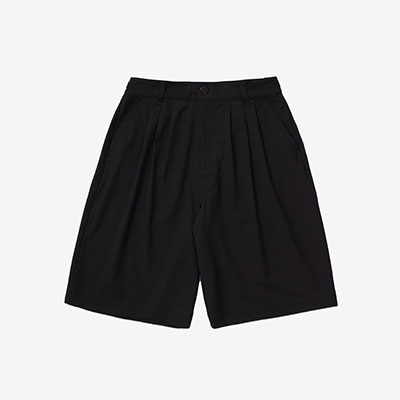 SCRT(エスシーアールティー/スクリーンテスト)/ The Triple Pleat Shorts -BLACK-
