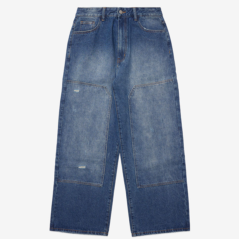 SCRT(エスシーアールティー/スクリーンテスト)/ Wayfarer Double Knee Jeans -WASHED INDIGO-