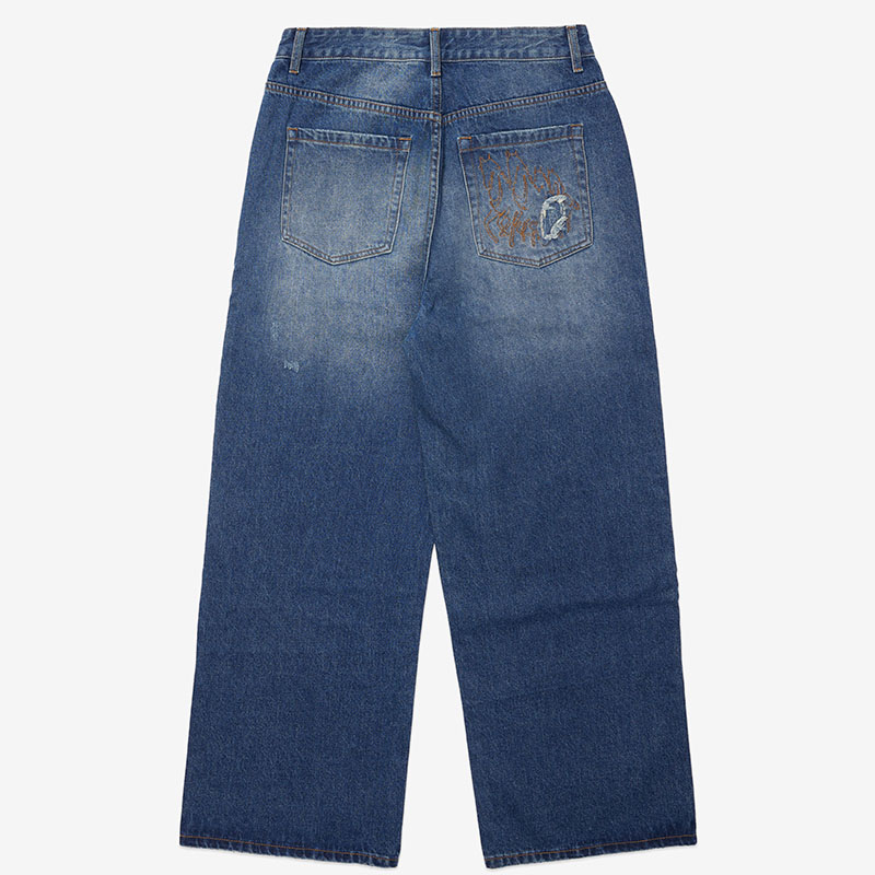 SCRT(エスシーアールティー/スクリーンテスト)/ Wayfarer Double Knee Jeans -WASHED INDIGO-