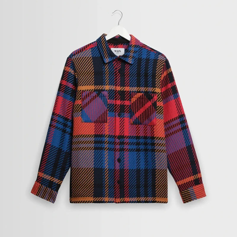 Wax London(ワックス ロンドン)/ Whiting Overshirt BOLD CHECK -PURPLE/RED-