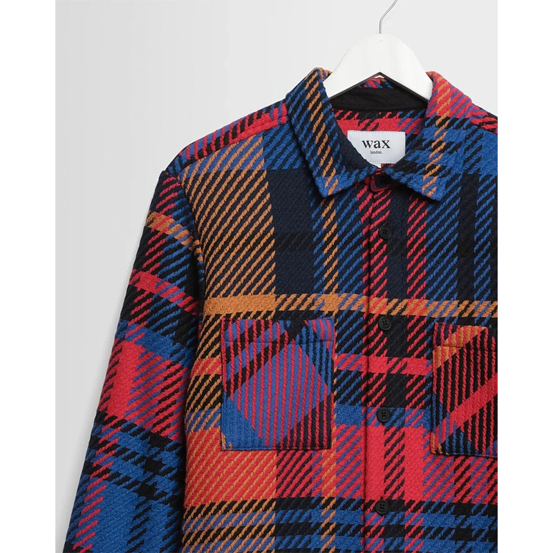 Wax London(ワックス ロンドン)/ Whiting Overshirt BOLD CHECK -PURPLE/RED-