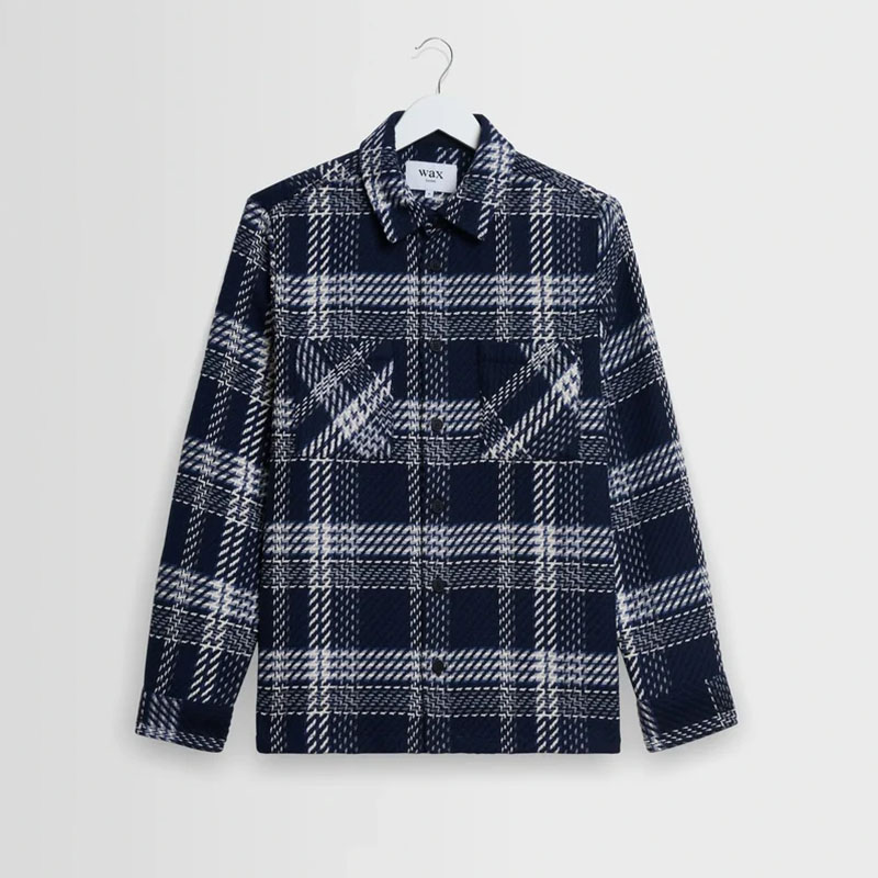 Wax London(ワックス ロンドン)/ Whiting Overshirt PLAID WEAVE -NAVY/ECRU-