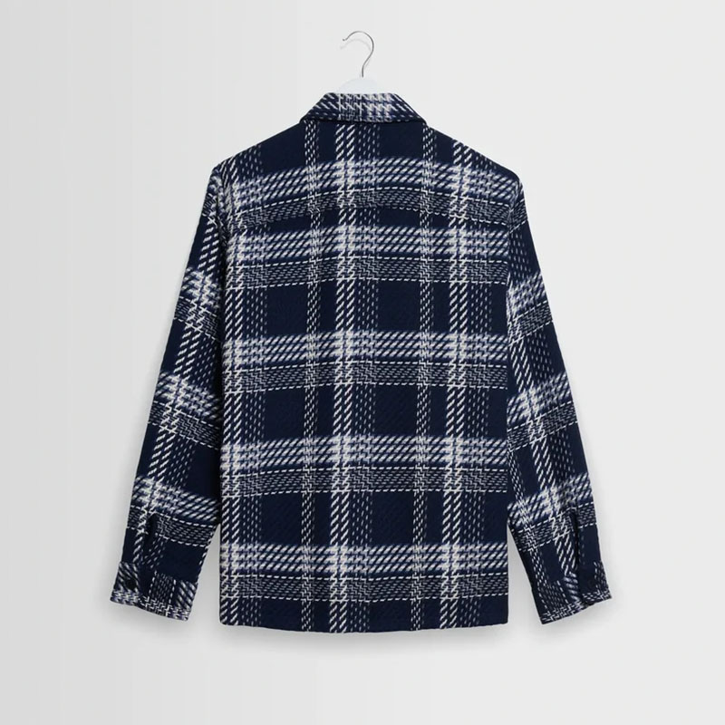 Wax London(ワックス ロンドン)/ Whiting Overshirt PLAID WEAVE -NAVY/ECRU-