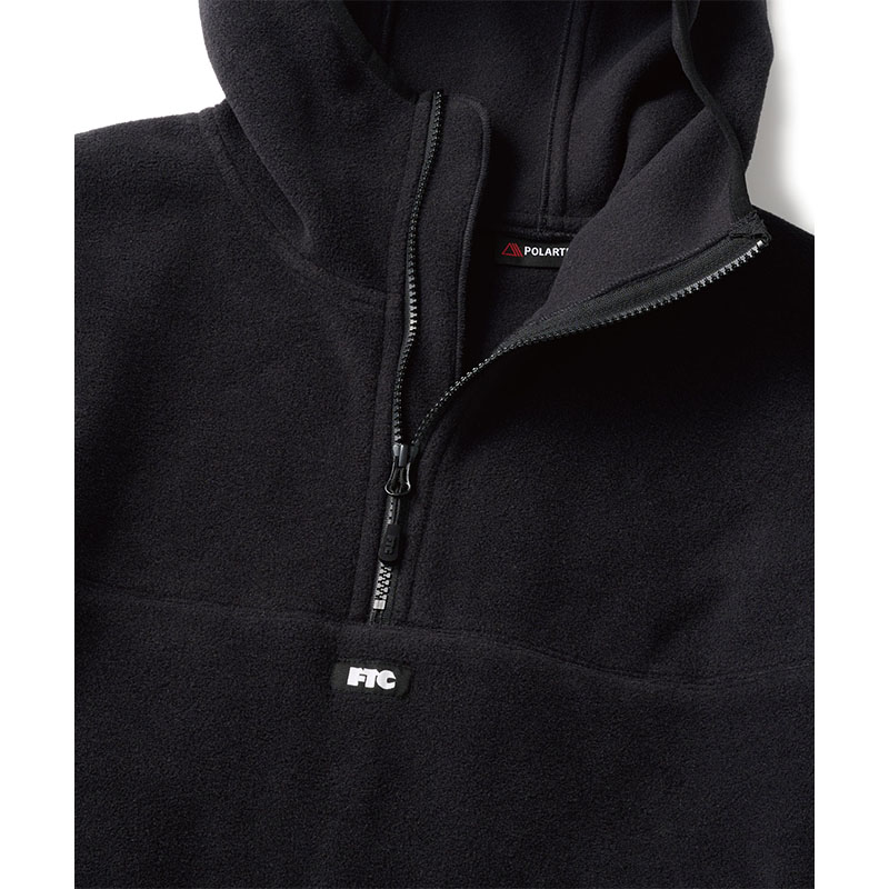FTC(エフティーシー)/ POLARTEC FLEECE HALF ZIP HOODY -BLACK-