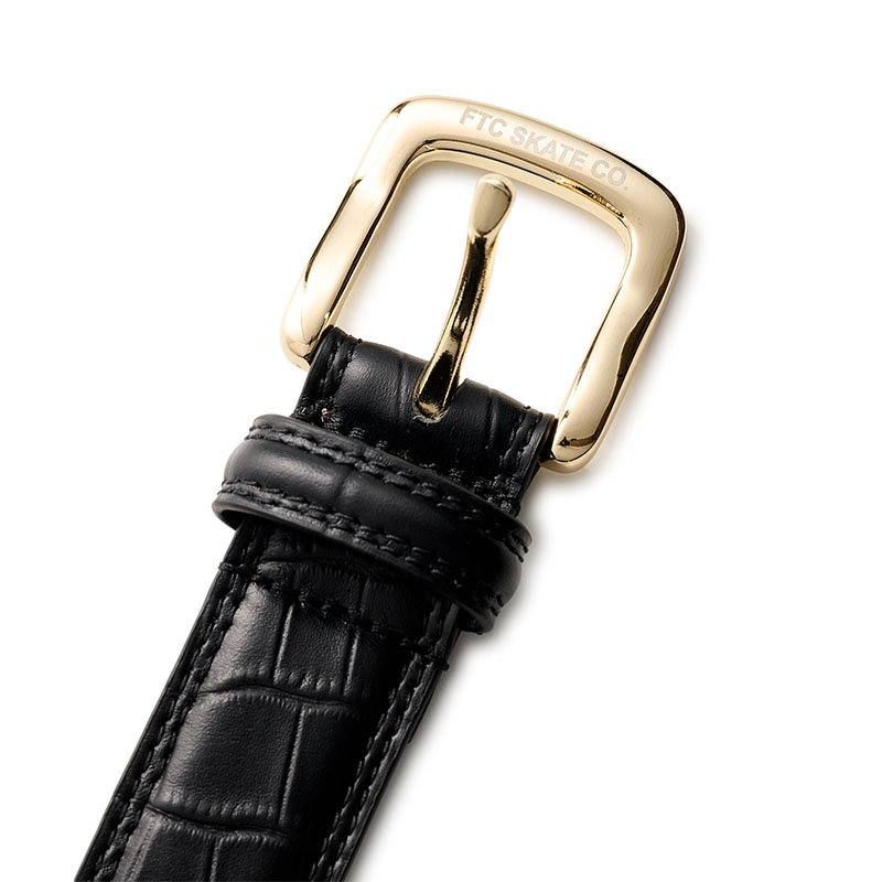 FTC(エフティーシー)/ CROC LEATHER BELT -BLACK-