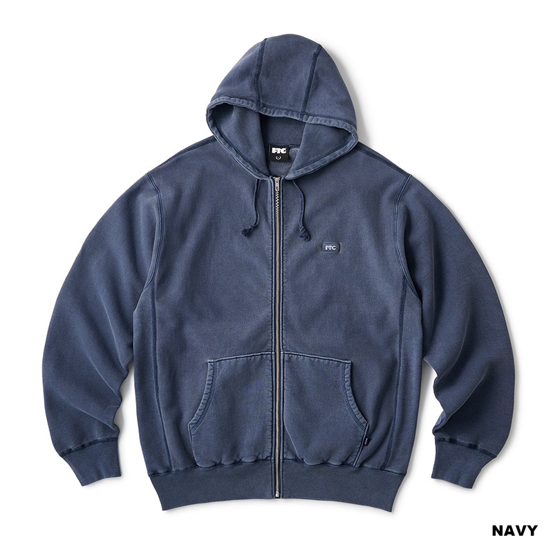 FTC(エフティーシー)/ PIGMENT DYED BOX LOGO ZIP UP HOODY -3.COLOR-