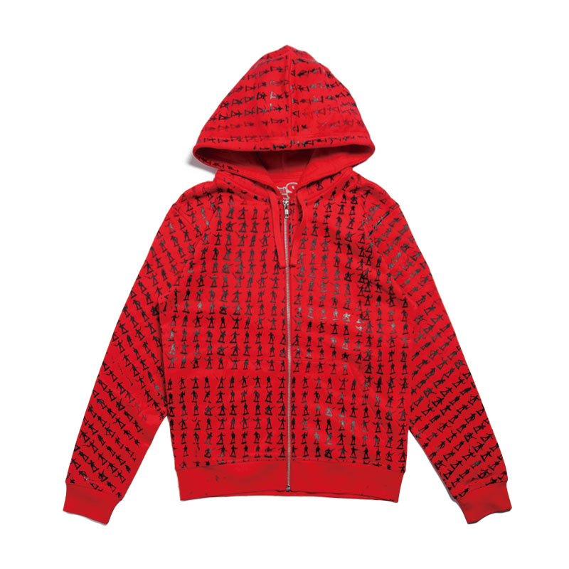 GUMP JUNK(ガンプ ジャンク)/ ARMY AOP ZIP HOODIE -RED-