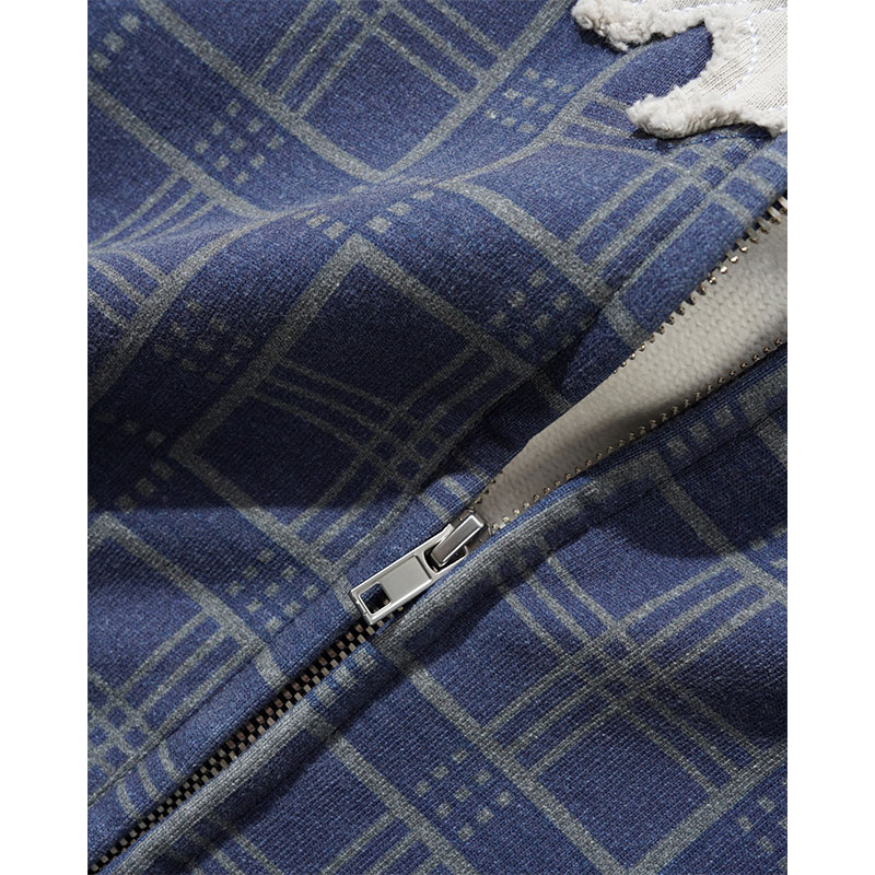 Butter Goods(バターグッズ)/ Amplify Zip-Thru Hood -WASHED NAVY PLAID-