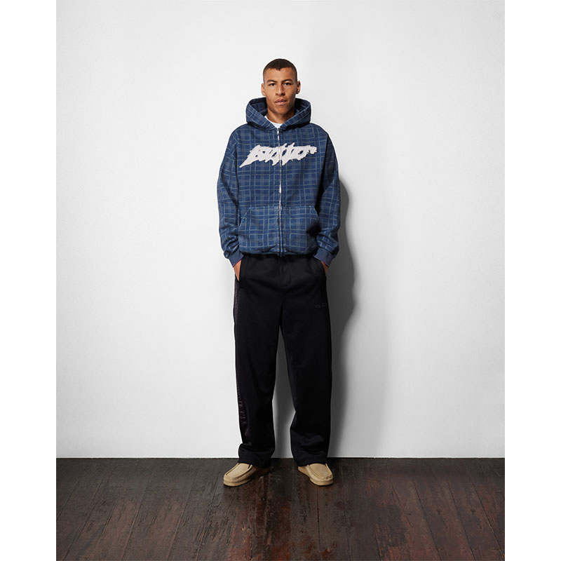 Butter Goods(バターグッズ)/ Amplify Zip-Thru Hood -WASHED NAVY PLAID-