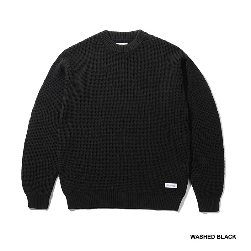 Butter Goods(バターグッズ)/ Distressed Waffle Knit Sweater -2COLOR-