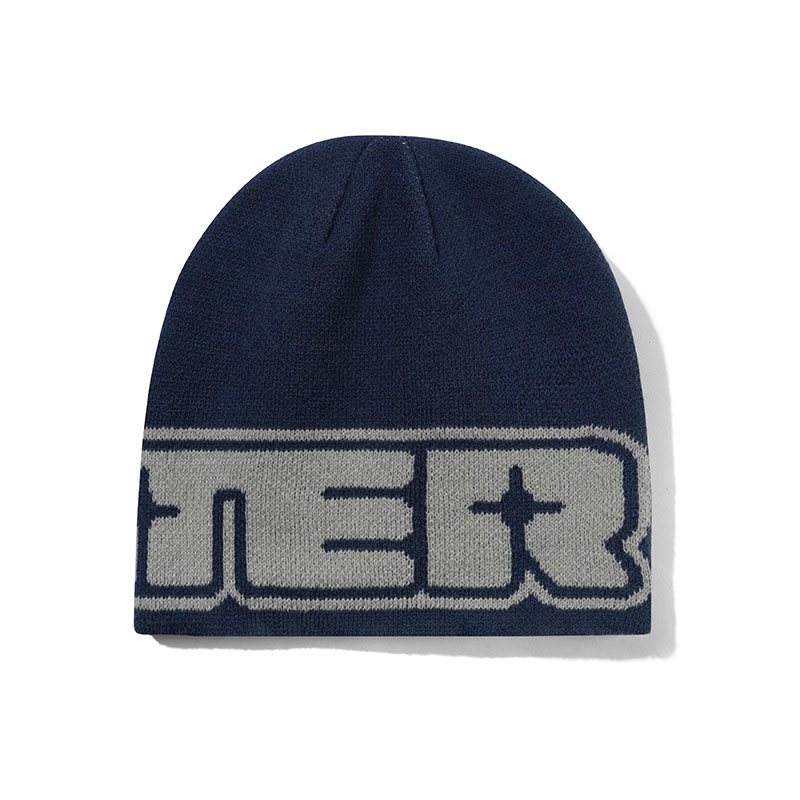 Butter Goods(バターグッズ)/ Glint Reversible Skully Beanie -NAVY/GREY-