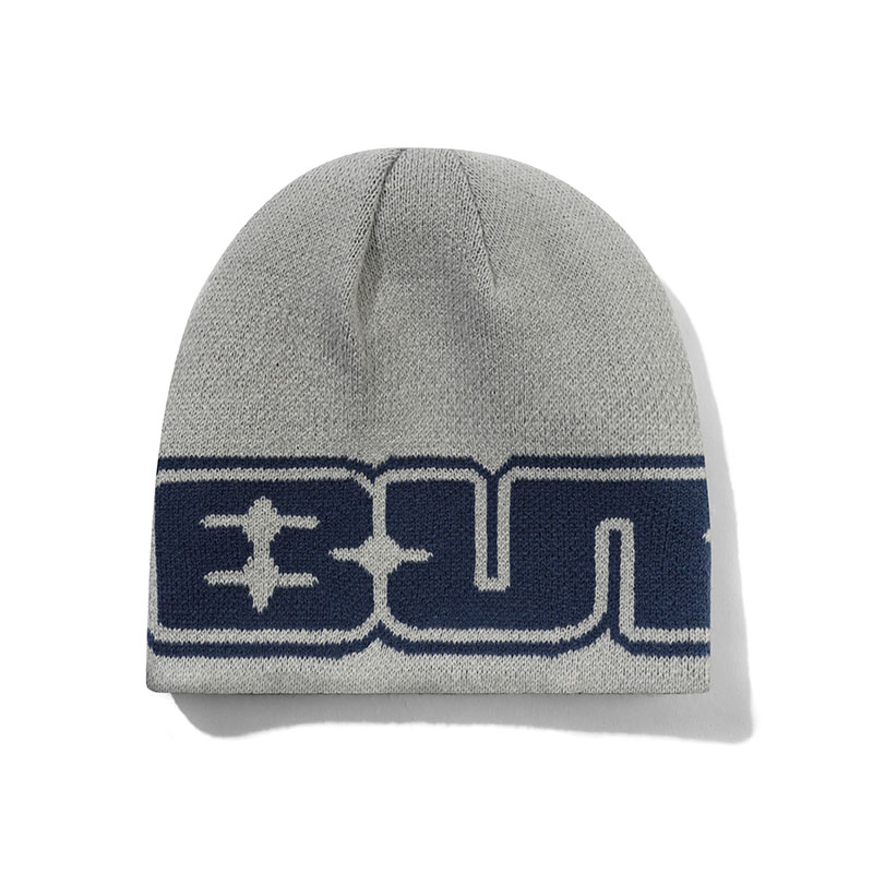 Butter Goods(バターグッズ)/ Glint Reversible Skully Beanie -NAVY/GREY-