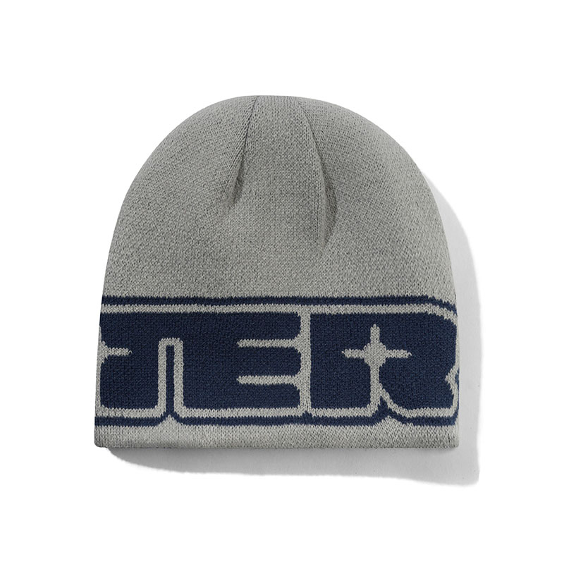 Butter Goods(バターグッズ)/ Glint Reversible Skully Beanie -NAVY/GREY-