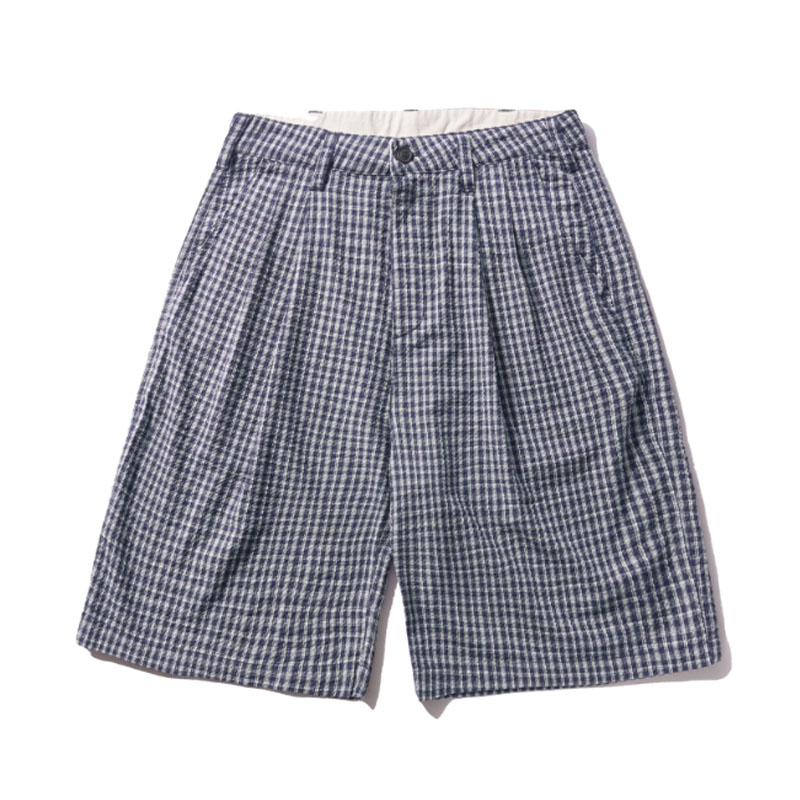 Butter Goods(バターグッズ)/ Pleated Shorts -NAVY PLAID-
