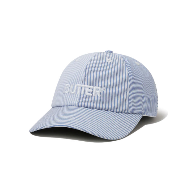 Butter Goods(バターグッズ)/ Rounded Logo 6 Panel Cap -French Blue Stripe-