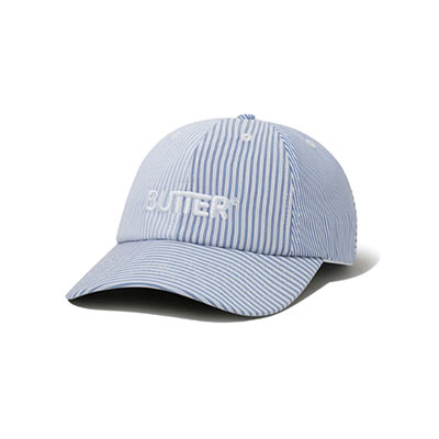 Butter Goods(バターグッズ)/ Rounded Logo 6 Panel Cap -French Blue Stripe-