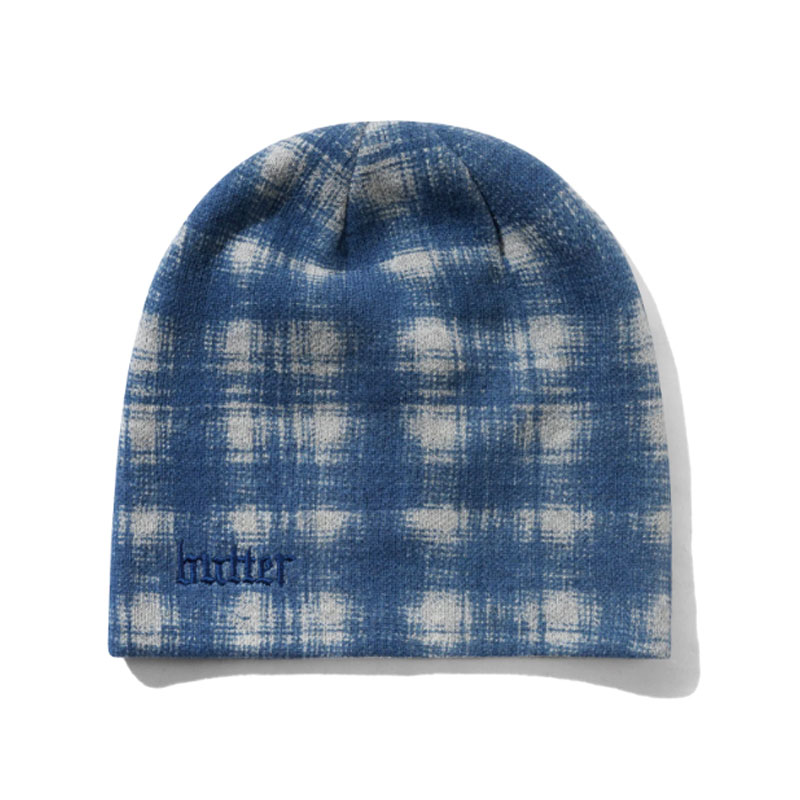 Butter Goods(バターグッズ)/ Plaid Skully Beanie -BLUE/GREY-