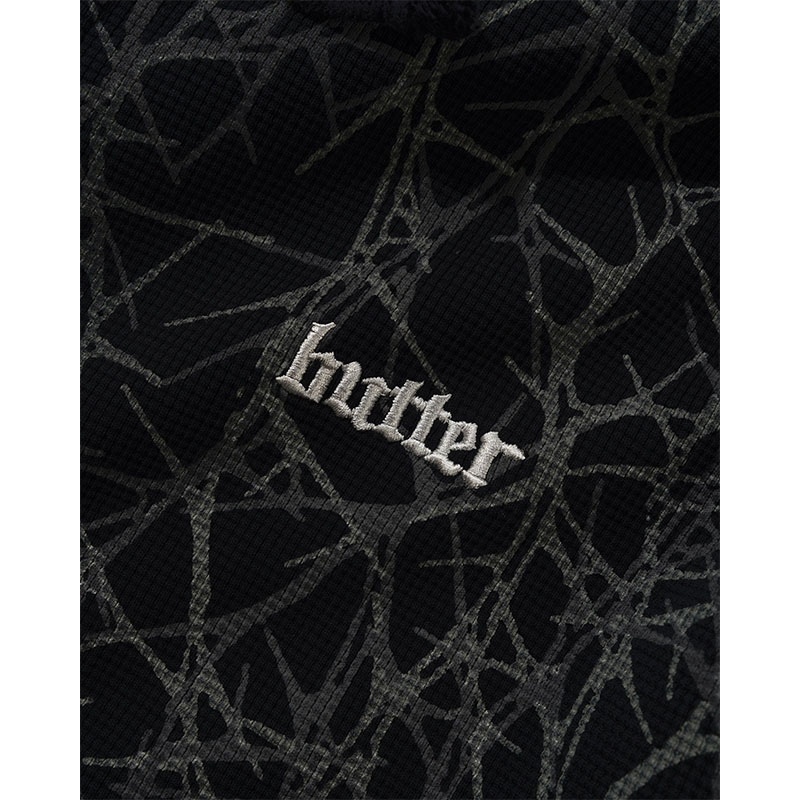Butter Goods(バターグッズ)/ Thorn Camo Waffle Zip-Thru Hood -BLACK-