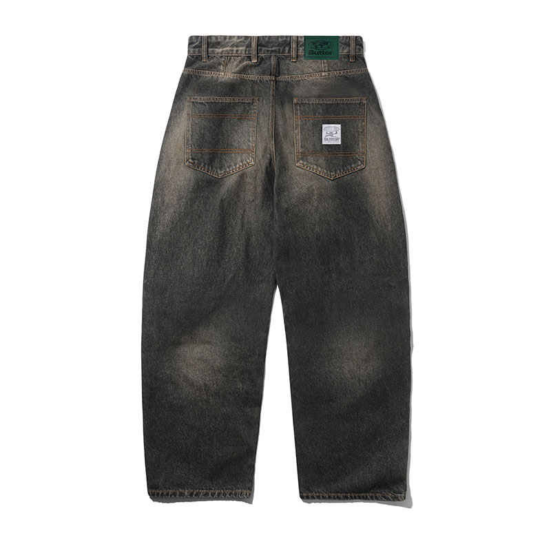 Butter Goods(バターグッズ)/ Wide Cut Denim Jeans -FADED BROWN WASH-