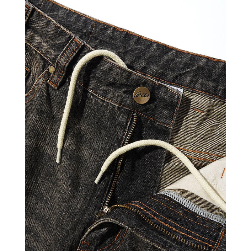 Butter Goods(バターグッズ)/ Wide Cut Denim Jeans -FADED BROWN WASH-