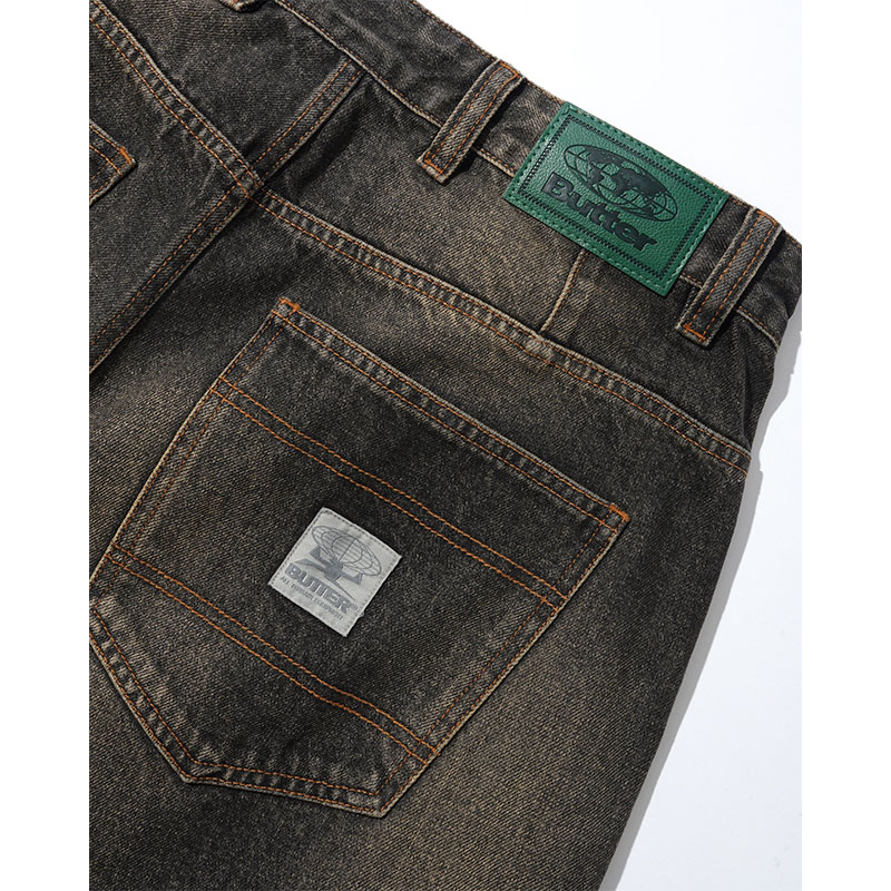 Butter Goods(バターグッズ)/ Wide Cut Denim Jeans -FADED BROWN WASH-