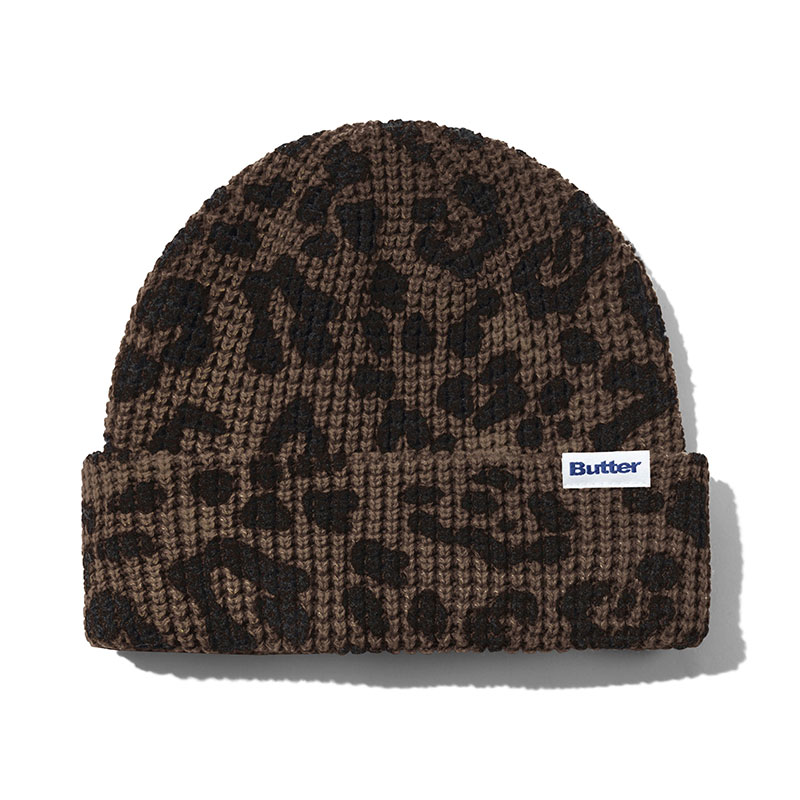Butter Goods(バターグッズ)/ Distress Waffle Beanie -LEOPARD-