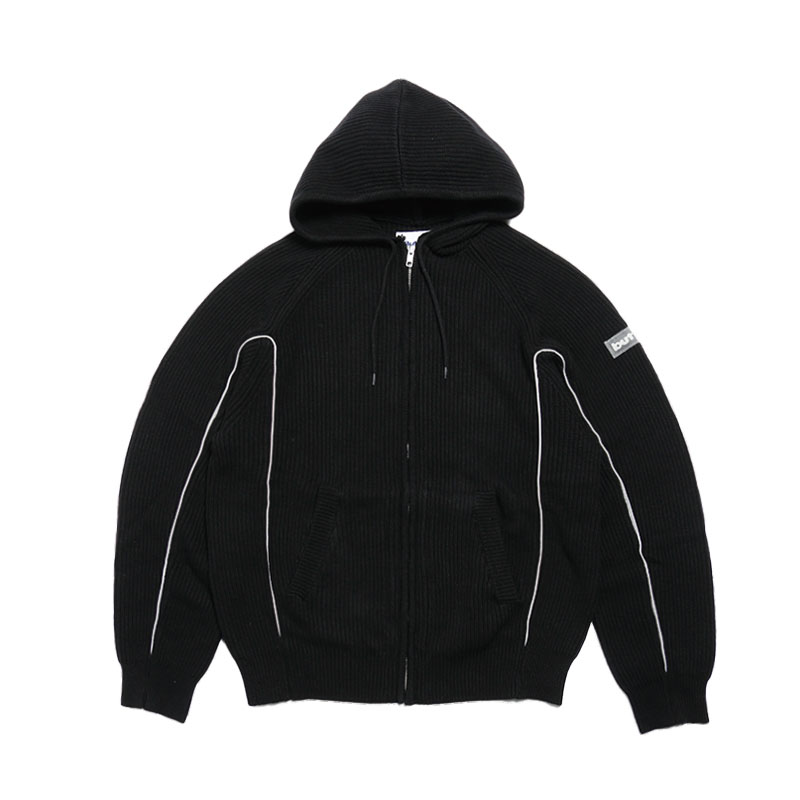 BUTTERGOODS(バターグッズ)/ Dougie Knit Zip-Thru Hood -BLACK-