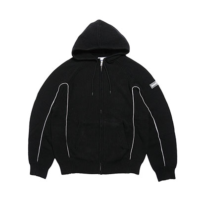 BUTTERGOODS(バターグッズ)/ Dougie Knit Zip-Thru Hood -BLACK-
