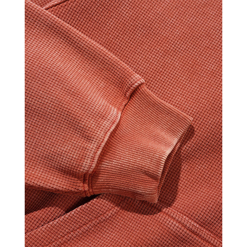 BUTTERGOODS(バターグッズ)/ Bleach Waffle Zip-Thru Hood -WASHED RUST-