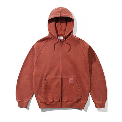 BUTTERGOODS(バターグッズ)/ Bleach Waffle Zip-Thru Hood -WASHED RUST-