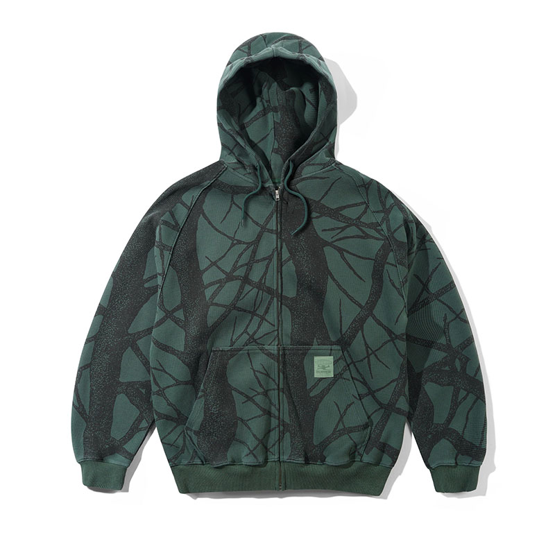 BUTTERGOODS(バターグッズ)/ Bleach Waffle Zip-Thru Hood -BRANCH CAMO-