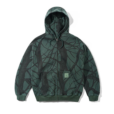 BUTTERGOODS(バターグッズ)/ Bleach Waffle Zip-Thru Hood -BRANCH CAMO-