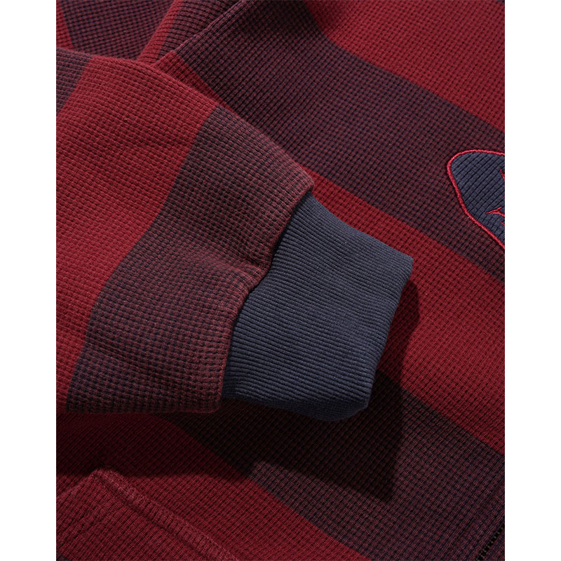 BUTTERGOODS(バターグッズ)/ Tide Waffle Zip-Thru Hood -RED STRIPE-