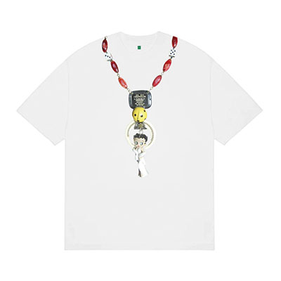 b.Eautiful(ビューティフル)/ b.Eautiful x LEO GON’DO Smile T-Shirt -WHITE-