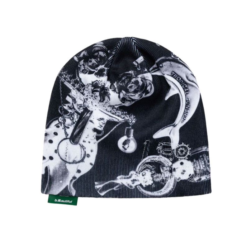 b.Eautiful(ビューティフル)/ b.Eautiful x LEO GON’DO Layer Beanie -BLACK-