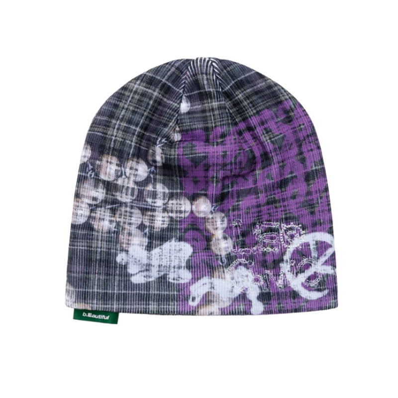 b.Eautiful(ビューティフル)/ b.Eautiful x LEO GON’DO Plaid Beanie -GREY-