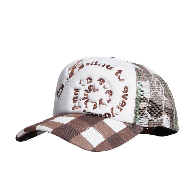 b.Eautiful(ビューティフル)/ Bi Foam Trucker Hat -BROWN CHECKER-