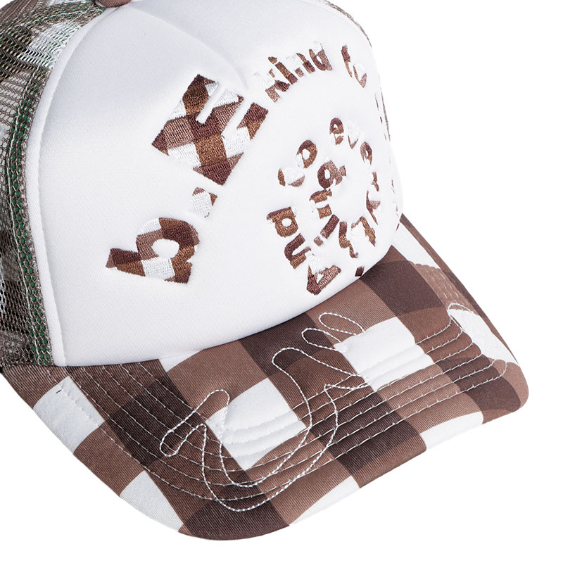 b.Eautiful(ビューティフル)/ Bi Foam Trucker Hat -BROWN CHECKER-