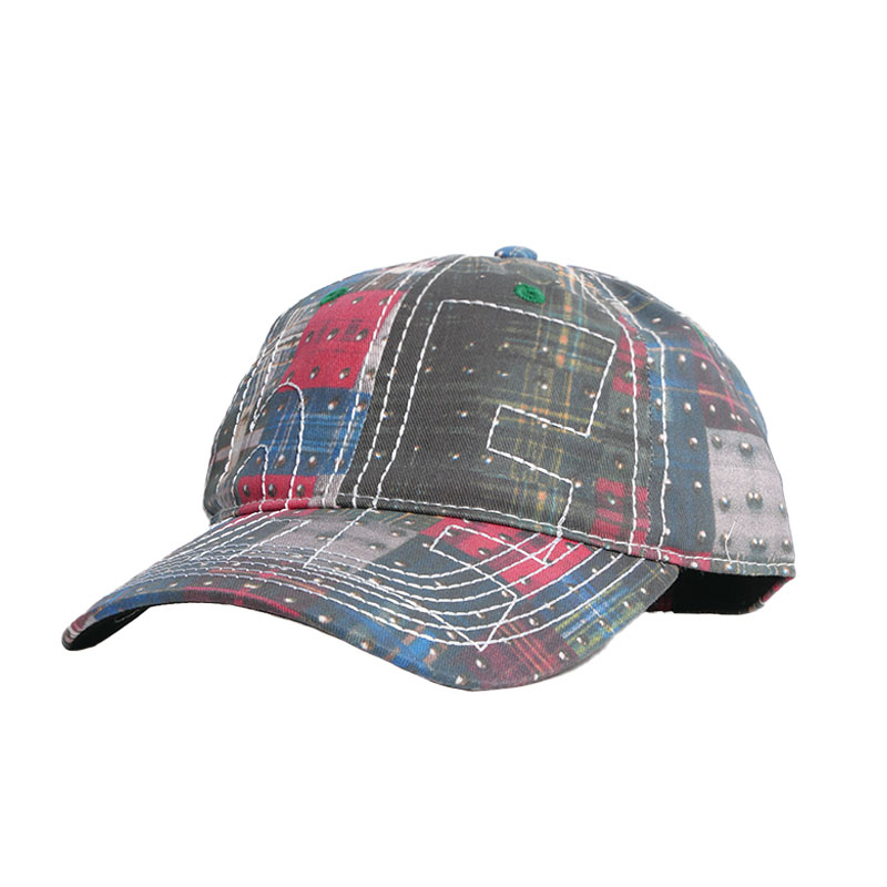 b.Eautiful(ビューティフル)/ Vapor Low Profile Hat -STUDDED PLAID/WHITE-