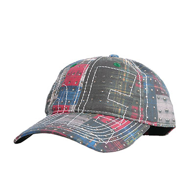 b.Eautiful(ビューティフル)/ Vapor Low Profile Hat -STUDDED PLAID/WHITE-