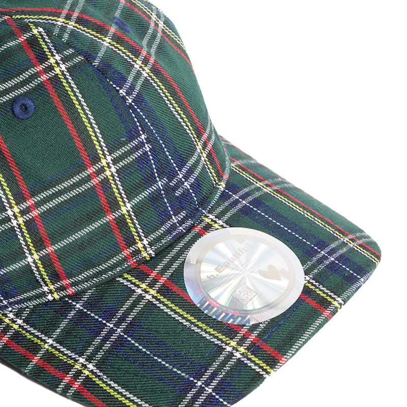 b.Eautiful(ビューティフル)/ Empty Low Profile Hat -GREEN PLAID/NAVY PLAID-