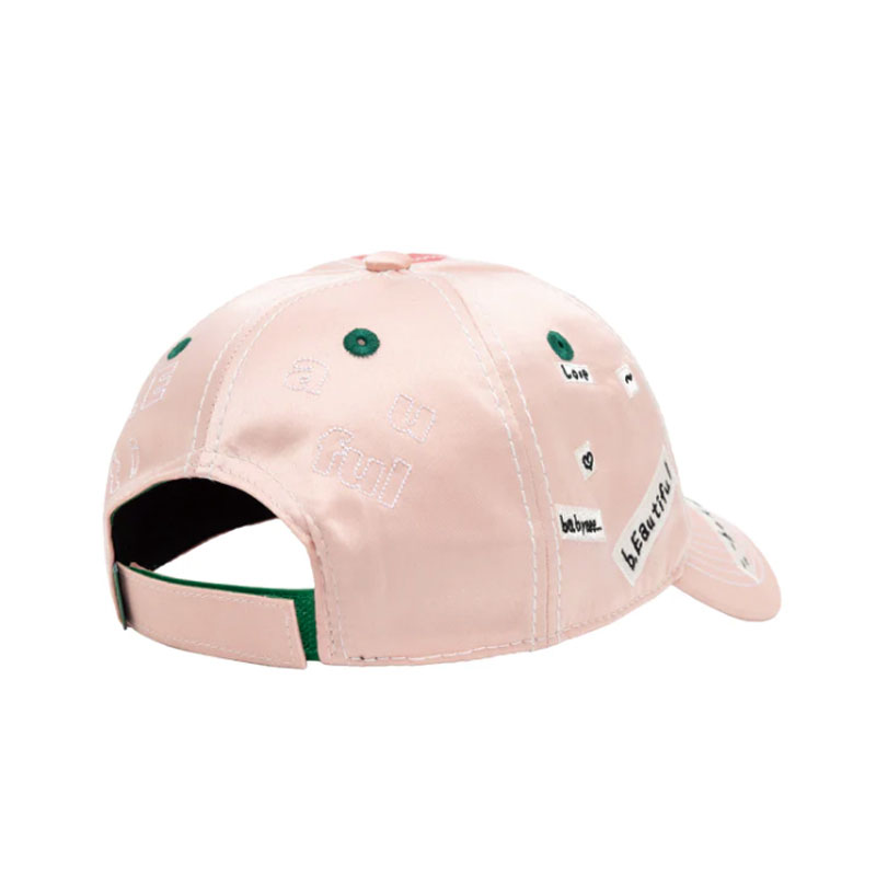 b.Eautiful(ビューティフル)/ b.Eautiful x Shoma Mitani Kiss ＜3 Low Profile Hat -Pink Satin / Red Checker-
