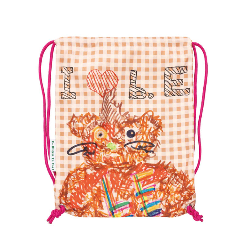 b.Eautiful(ビューティフル)/ b.Eautiful x Shoma Mitani Drawstring Bag -Pink / Brown-