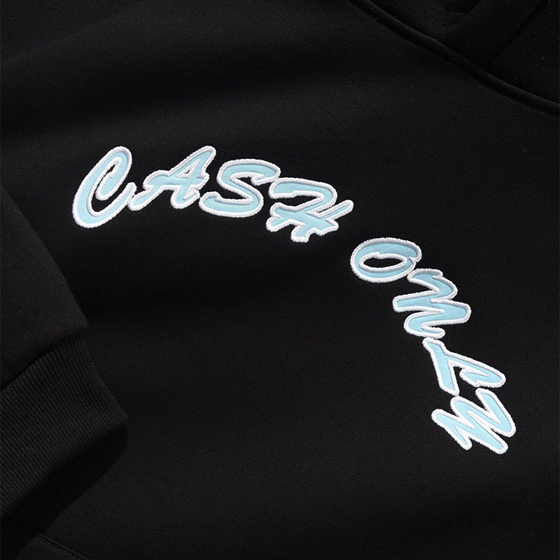CASH ONLY(キャッシュオンリー)/ Ripstop Logo Applique Pullover Hood -BLACK-