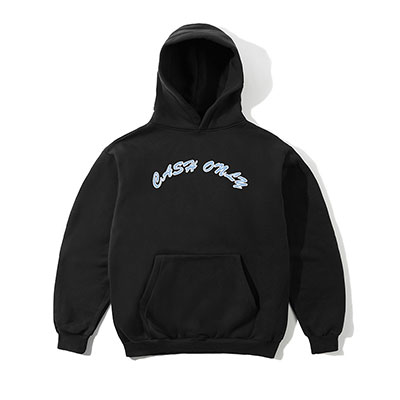 CASH ONLY(キャッシュオンリー)/ Ripstop Logo Applique Pullover Hood -BLACK-