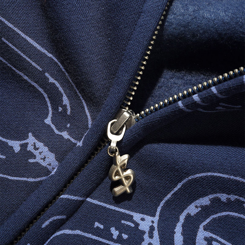 CASH ONLY(キャッシュオンリー)/ Chain Zip-Thru Hood -NAVY-