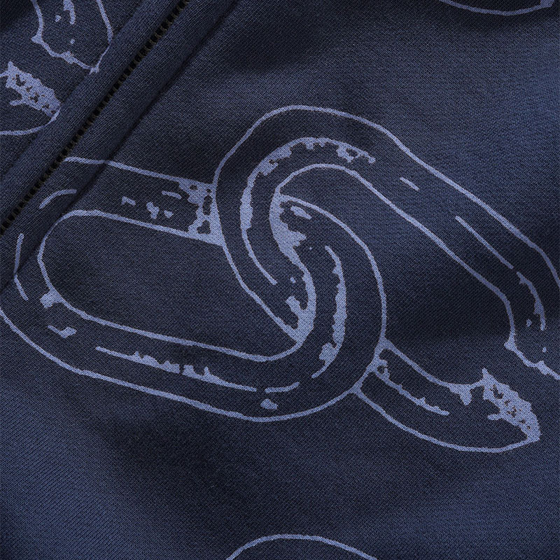 CASH ONLY(キャッシュオンリー)/ Chain Zip-Thru Hood -NAVY-