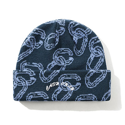 CASH ONLY(キャッシュオンリー)/ Chain Beanie -NAVY-