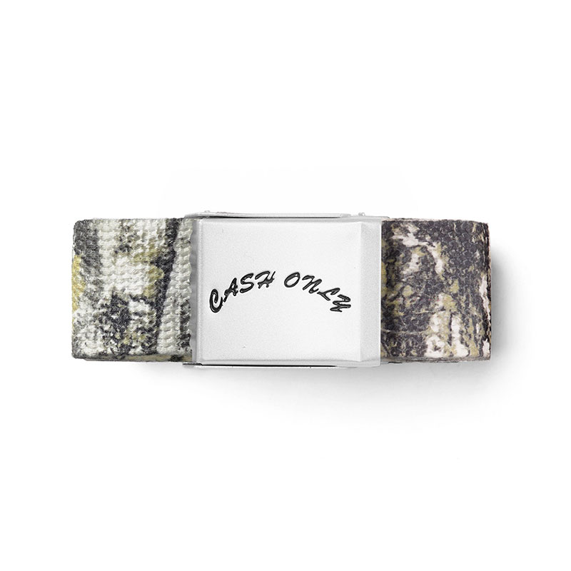 CASH ONLY(キャッシュオンリー)/ Logo Web Belt -FOLIAGE CAMO-